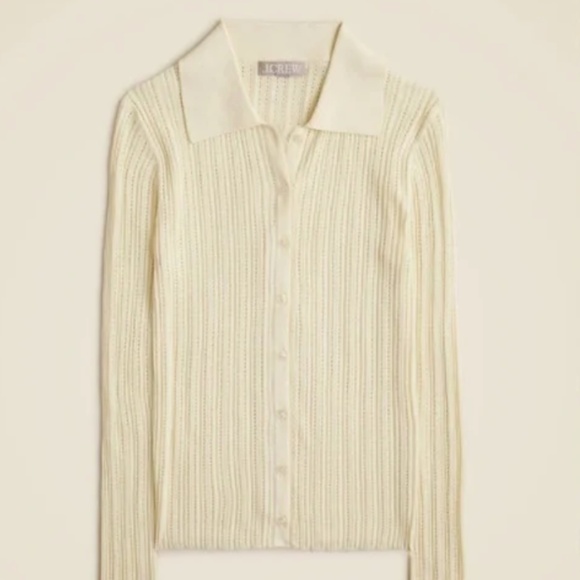 J. Crew Sweaters - J Crew Ribbed tulle trim sweater